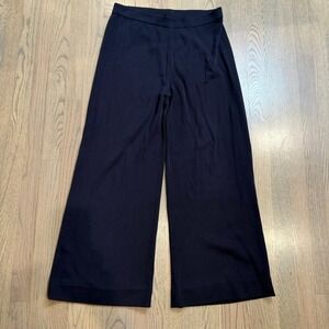 MISOOK Black Wide Leg Cropped Knit Pants Size L